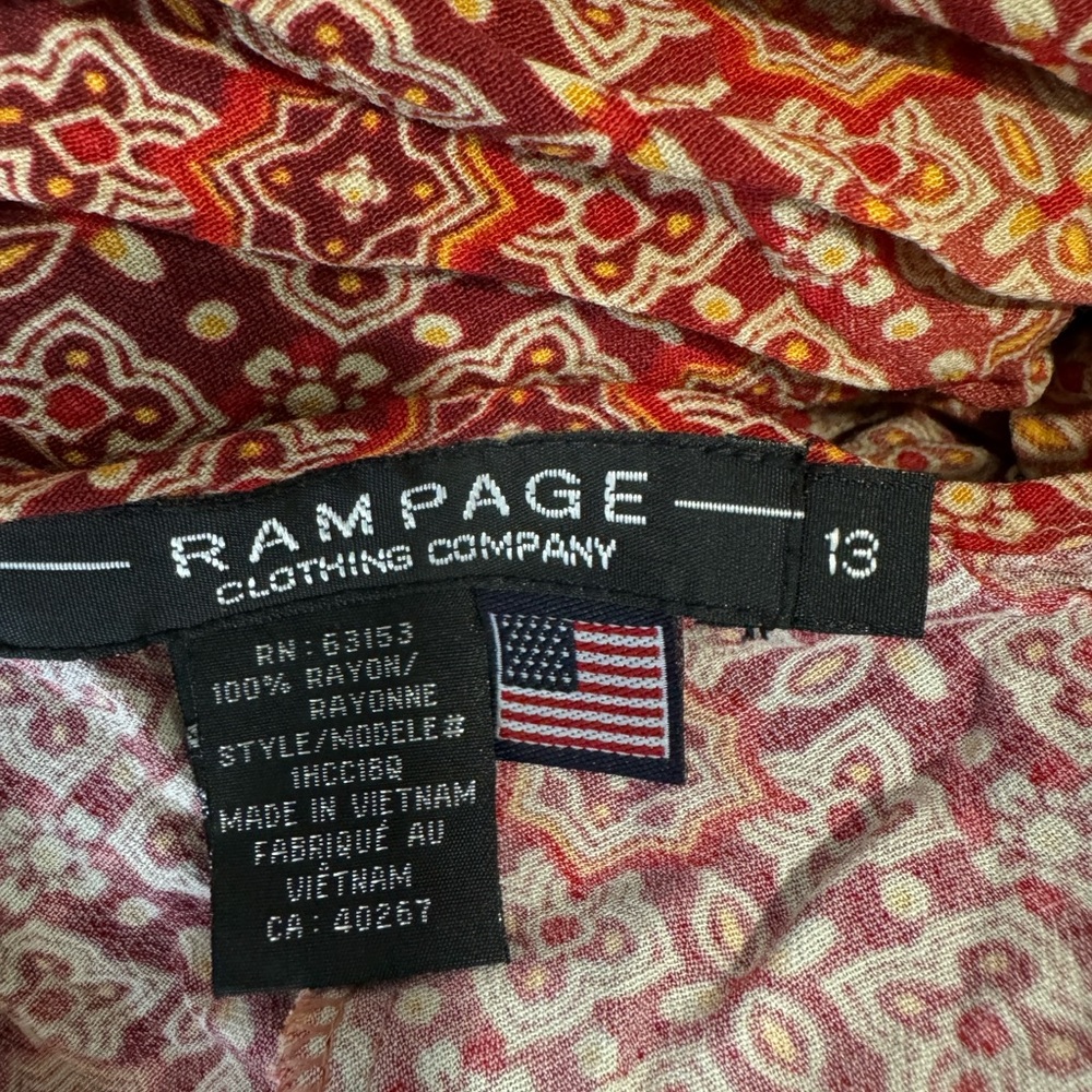 Vintage Rampage Clothing Company Rayon High Low Cottage core Dress Size 13 - Picture 8 of 11